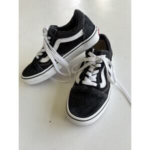 Little Kids Vans Old Skool Black White Suede Skateboarding Sneakers Size 3.5